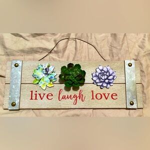 Farmhouse decor sign 12x4. “ Live , Laugh , Love
